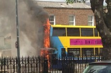 Dublin bus ablaze at Harold's Cross this lunchtime