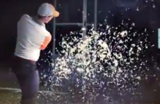 Watch Rory McIlroy chip out of a coleslaw 'bunker' and attempt a 50-foot putt on glass