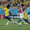 Brazil's Marcelo scores the first (own) goal of the 2014 World Cup