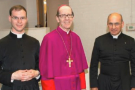 Fr Walker and Fr Terra with a bishop. 