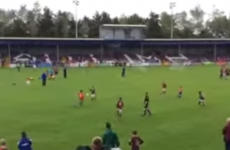 9 year-old Galway soccer player hits the net after stunning chip and volley
