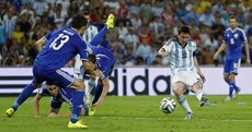 A perfectly-timed photo of Leo Messi's magic moment