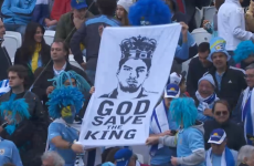 Uruguay fans taunt England's with a clever banner hailing King Luis