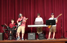 Just wait for the keyboard in this young band's concert fail