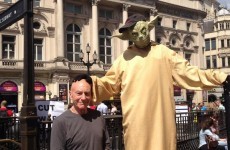 Patrick Stewart got his hat robbed by a Yoda impersonator