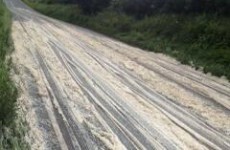 Here's the large mashed potato spill that caused traffic chaos on a UK road