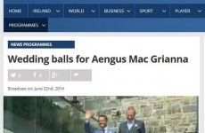Unfortunate Aengus Mac Grianna typo on the RTÉ website