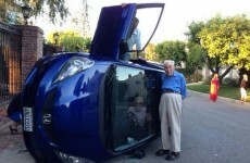 Old couple pose for the best picture ever after their car flips