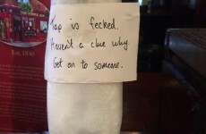 Desperately Irish reaction to a broken pub tap
