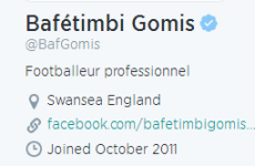 Bafetimbi Gomis has signed for Swansea - but doesn't seem know which country it's in