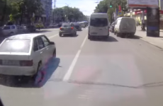 Insanely lucky pedestrian narrowly avoids falling crane