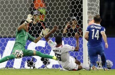10-man Costa Rica hang on in extra-time and see off Greece with perfect penalties