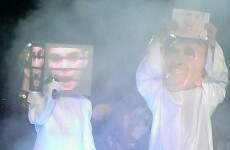 The Pope ripped up a photo of Miley Cyrus at the Arcade Fire gig last night*