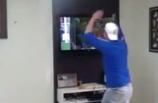 Brazilian fan loses it after penalty shootout and smashes his own TV