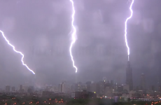 Watch downtown Chicago get hit by a triple lightning strike in this incredible video