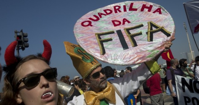 'F**k FIFA' - Brazilians protest at World Cup costs as Silva awaits redemption