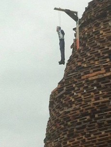 Condemnation after lynched figure depicting Gerry Adams placed on loyalist bonfire