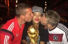 Rihanna with Podolski, Götze, Schweinsteiger and the World Cup