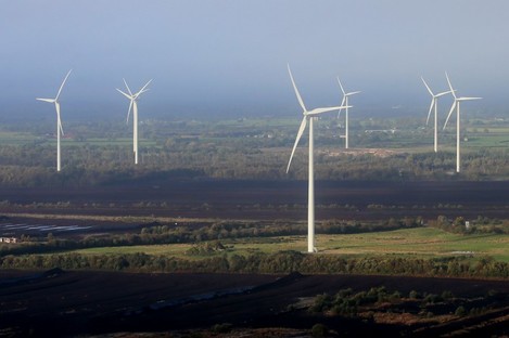 File photo of wind turbines at Bruckana on the borders of Laois, Tipperary and Kilkenny.