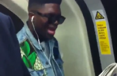 Commuters can't stifle laughter as guy belts out Rihanna song on packed train