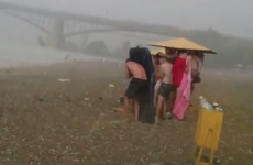 This sudden seaside hailstorm makes Ireland's beaches look tropical