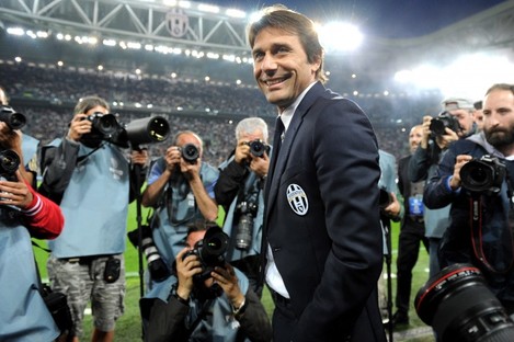 Conte won three back-to-back Serie A titles with Juve. 