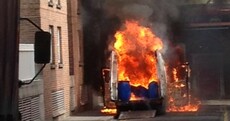 Gardaí close Dublin street after van catches fire