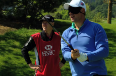 Here's Padraig Harrington with the sweetest blindfolded drive you're likely to see