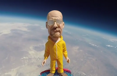 Someone launched a Walter White bobblehead into space, and the video is amazing