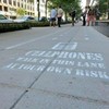 A busy footpath in Washington DC got a 'no mobile phones' lane