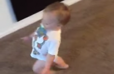 Baby boy does an excellent impression of his pregnant mother