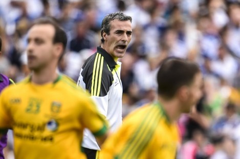 Jim McGuinness celebrates another Ulster title. 