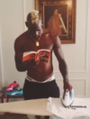 There's Mario Balotelli reading Zlatan's book while ironing and listening to Ashanti