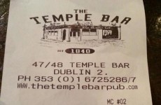 This Temple Bar receipt caused quite a stir in Ireland today