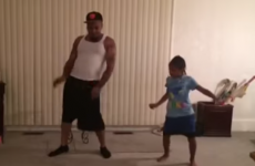 Little girl makes up dance routine, persuades her father to learn it