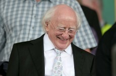 President Michael D Higgins is in Tullamore to cheer on Galway against Tipperary