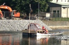 Man to spend second day on raft protesting against Kilkenny bridge