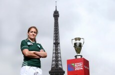 Ireland captain Fiona Coghlan takes World Cup trophy to visit Eiffel Tower