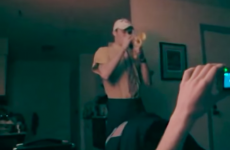 Guy plays techno classic Sandstorm on a kids' toy trumpet