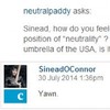 Sinéad O'Connor did a Q&A with Guardian readers and her responses are excellent
