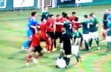Player gets kicked in the head as four sent off during Milk Cup game
