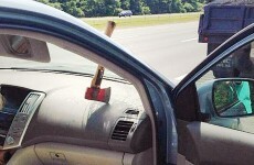 Lucky escape after axe smashes through car window on dual carriageway