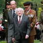 Pictures: President and British royal heckled by dissidents at unveiling of monument to war dead
