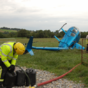 Lucky escape for pilot, after helicopter crashes in field next to primary school