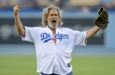 Jeff Bridges 'bowls' out first pitch at baseball game, Lebowski-style