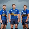 Leinster's new European jersey has navy and gold stripes on the front