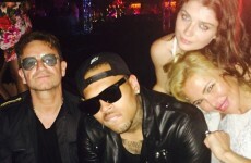 Bono and his daughter hang out with Chris Brown in Monaco