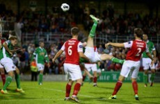 Watch the view from The Shed as Colin Healy scores a spectacular overhead winner for Cork City