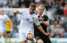 Leeds player marks his debut with a Cantona-esque kung fu kick