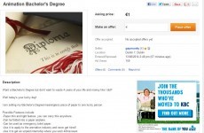 This guy is selling his college degree for €1